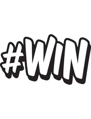 Temporary tattoo featuring the text 'WIN' with a hashtag symbol before it.