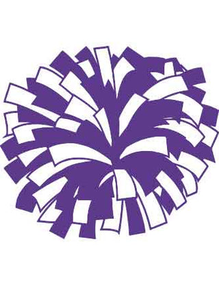 A purple and white pom-pom shaped temporary tattoo.