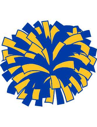 A temporary tattoo featuring a blue and gold pom-pom design.