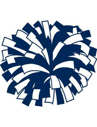A navy and white pom-pom shaped waterless temporary tattoo.