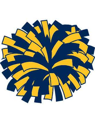 A navy and gold pom-pom shaped waterless temporary tattoo.