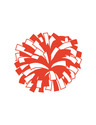 A temporary tattoo depicting a red and white pom-pom.