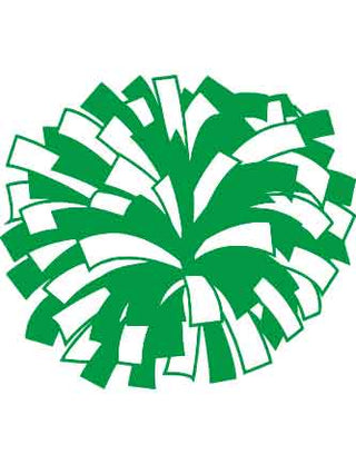 A temporary tattoo featuring a green and white pom-pom design, typically worn during game days.