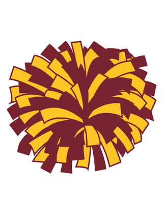 maroon and gold pompom temporary tattoo