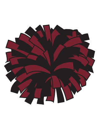 maroon and black pompom temporary tattoo