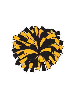 A black and gold pom-pom shaped temporary tattoo