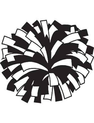 A black and white pom-pom shaped temporary tattoo.