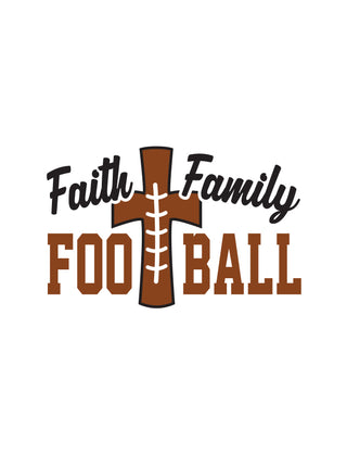 A temporary tattoo featuring the text 'Faith Family Football' with a cross and football design.