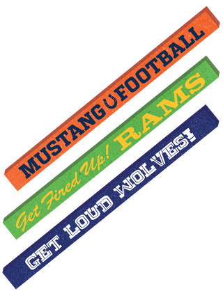 a set of 3 custom printed foam stick spirit wavers