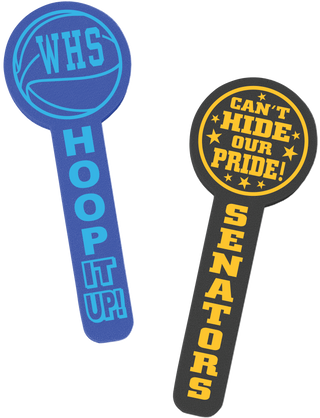 a set of custom printed foam circle spirit wavers