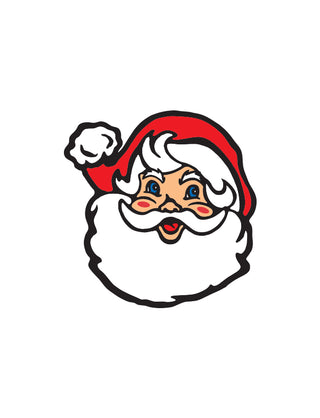 Temporary tattoo of Santa Claus's head with a red hat and white beard.