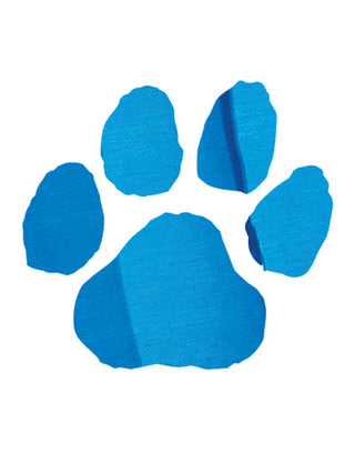 Blue Paw Print Metallic Temporary Tattoo