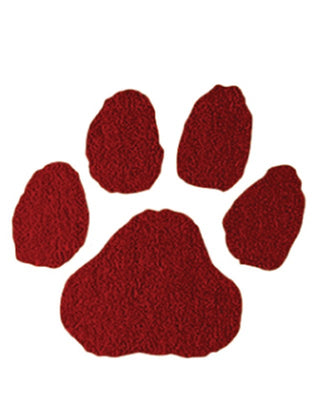 A maroon metallic paw print temporary tattoo.