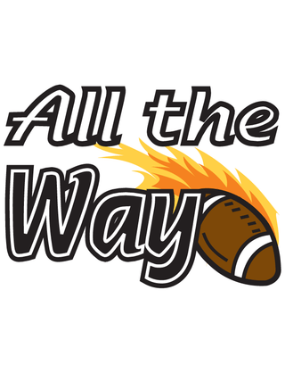 All the Way Flaming Football Temporary Tattoo