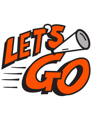 Orange Let's Go Temporary Tattoo