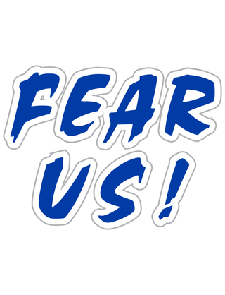 Blue “Fear Us!” Temporary Tattoo