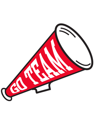 Red “Go Team” Megaphone Temporary Tattoo