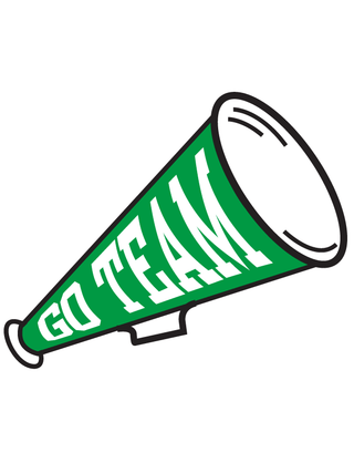 Green “Go Team” Megaphone Temporary Tattoo