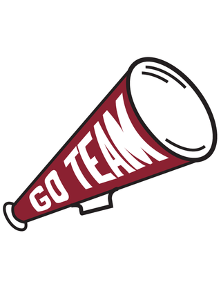 Maroon “Go Team” Megaphone Temporary Tattoo