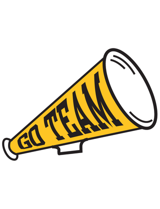 Gold “Go Team” Megaphone Temporary Tattoo