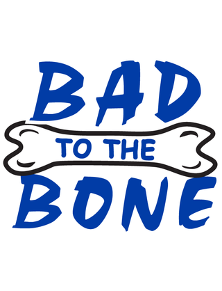 Blue Bad to the Bone Temporary Tattoo