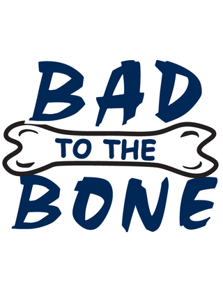 Navy Bad to the Bone Temporary Tattoo