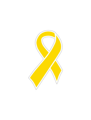 A yellow ribbon-shaped temporary tattoo.