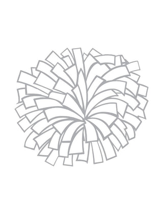A white image of a waterless temporary tattoo depicting a pom-pom.