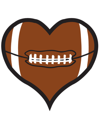 Football Heart Waterless Tattoos