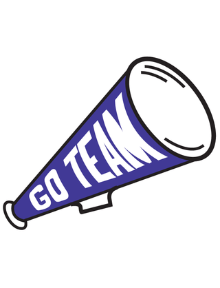 Purple “Go Team” Megaphone Waterless Tattoo