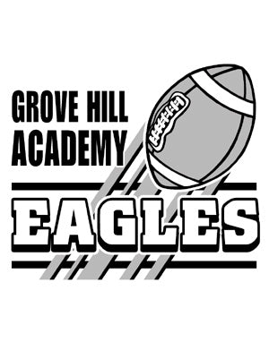 Two static window decals featuring school logos and names. One is blue with 'DHS LIONS' and the year 2018, the other is yellow with 'BANKSTOWN BHS WARRIORS' and a cartoon character.