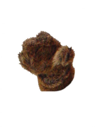 A brown plush glove mascot accessory.