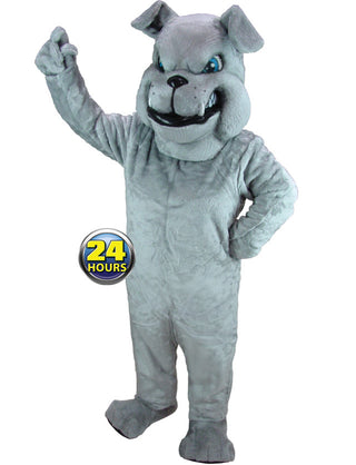 Gray Bulldog Mascot Uniform