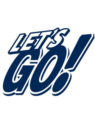 Navy Let's Go Temporary Tattoo