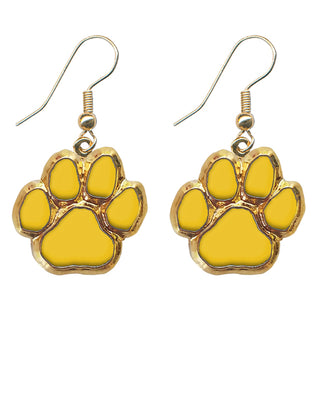 Gold Paw Dangle Earrings - Gold