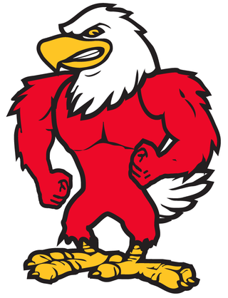 Red Standing Eagle Temporary Tattoo