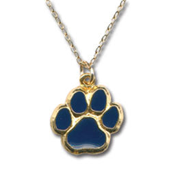 Gold Paw Necklace - Navy