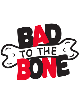 Red & Black Bad to the Bone Temporary Tattoo