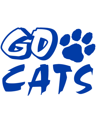 Blue Go Cats Temporary Tattoo