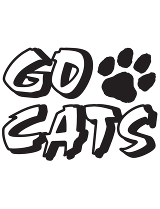 Black “Go Cats” Temporary Tattoo