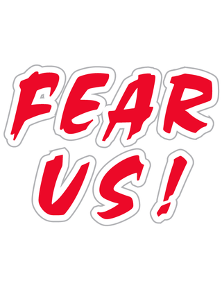 Red “Fear Us!” Temporary Tattoo