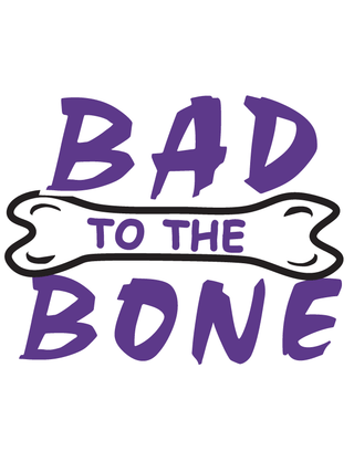 Purple Bad to the Bone Temporary Tattoo