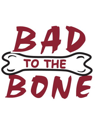 Maroon Bad to the Bone Temporary Tattoo