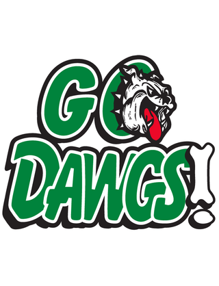 Green “Go Dawgs!” Temporary Tattoo