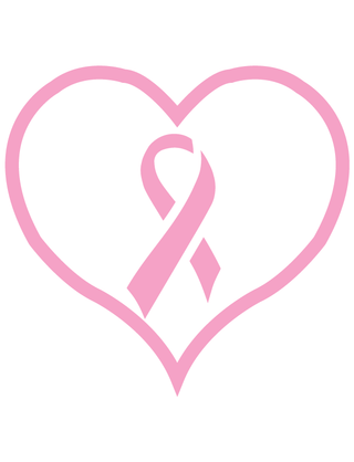 Awareness Pink Ribbon Heart Temporary Tattoo