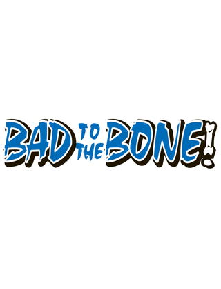 Blue Bad to the Bone Temporary Tattoo