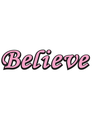 Awareness Pink “Believe” Spirit Strip Temporary Tattoo