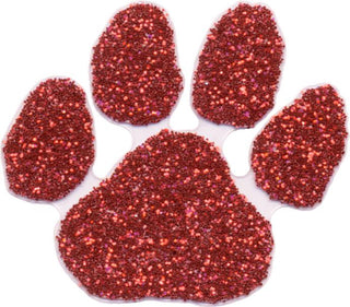 Red Glitter Paw Print Waterless Tattoo