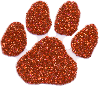 Orange Glitter Paw Print Waterless Tattoo