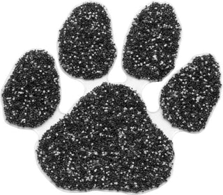 Black Glitter Paw Print Waterless Tattoo